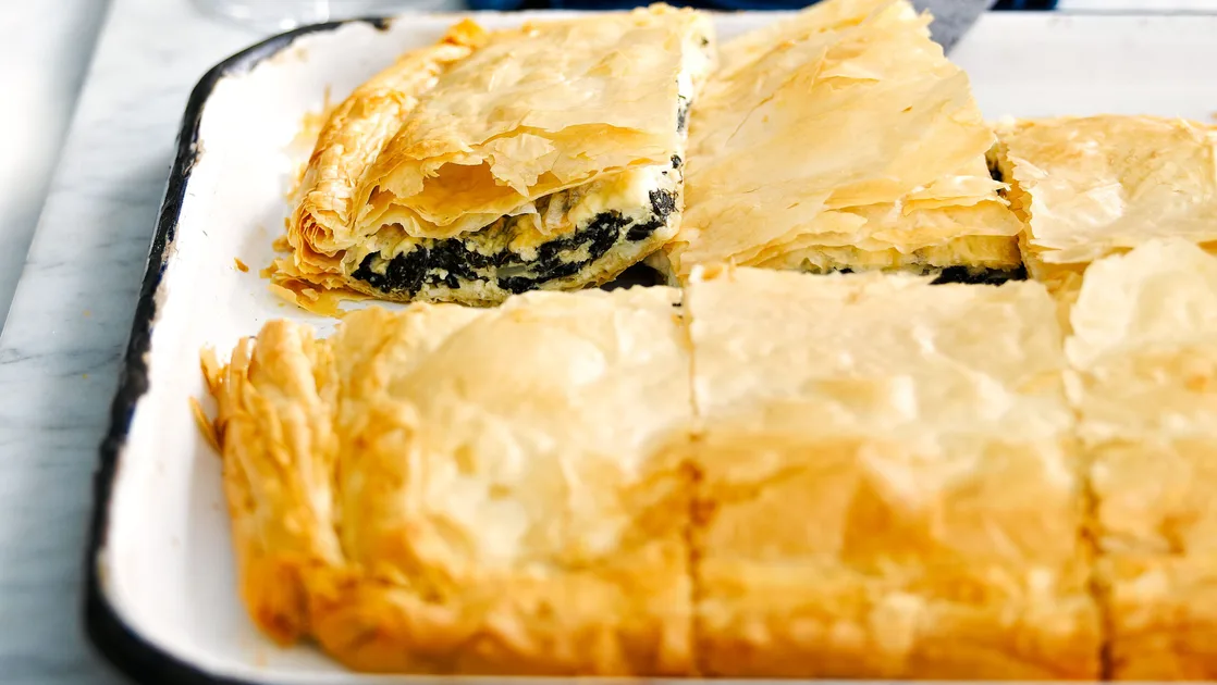 Spanakopita with shredded silverbeet recipe