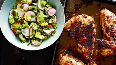 Lebanese chicken with radish salad