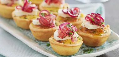 Zucchini, feta and red onion tartlet