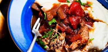 Chianti duck with Jerusalem artichoke purée