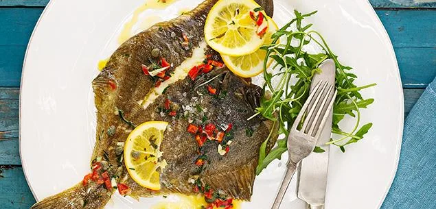 Tray-baked flounder recipe
