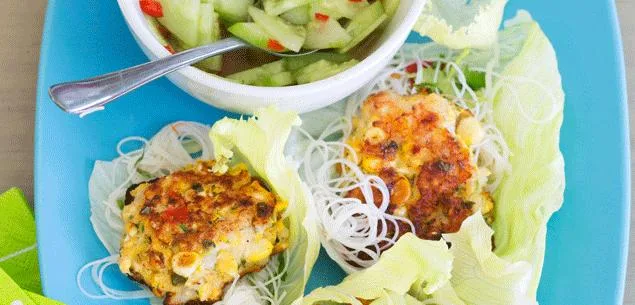Thai prawn corn cakes