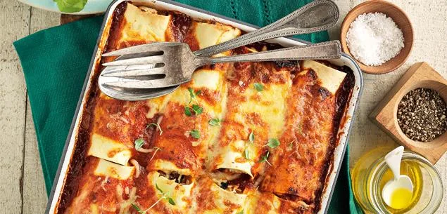 Chicken ricotta & spinach cannelloni