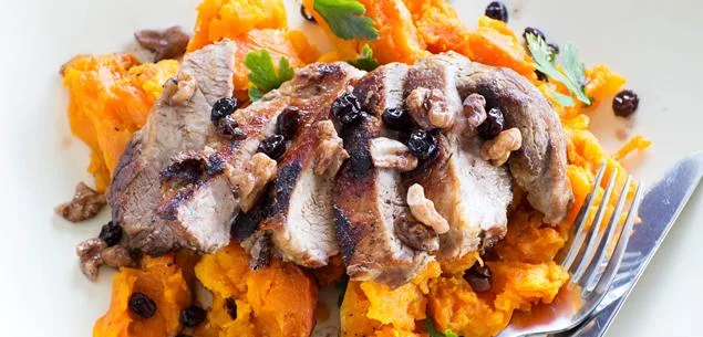 Pork steaks with pumpkin mash