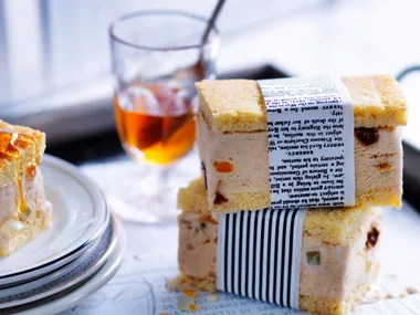 Burnt-honey and ricotta gelato slice