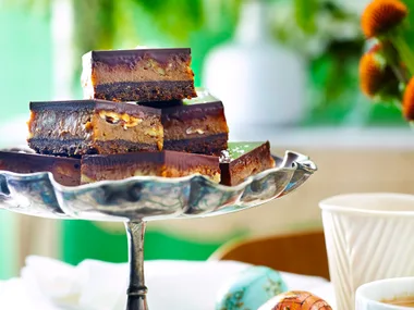 Chocolate and salted caramel slice