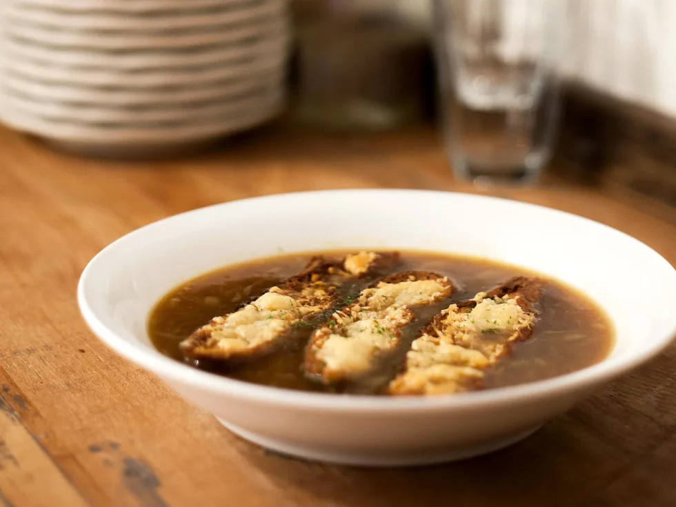Beef bone & onion soup