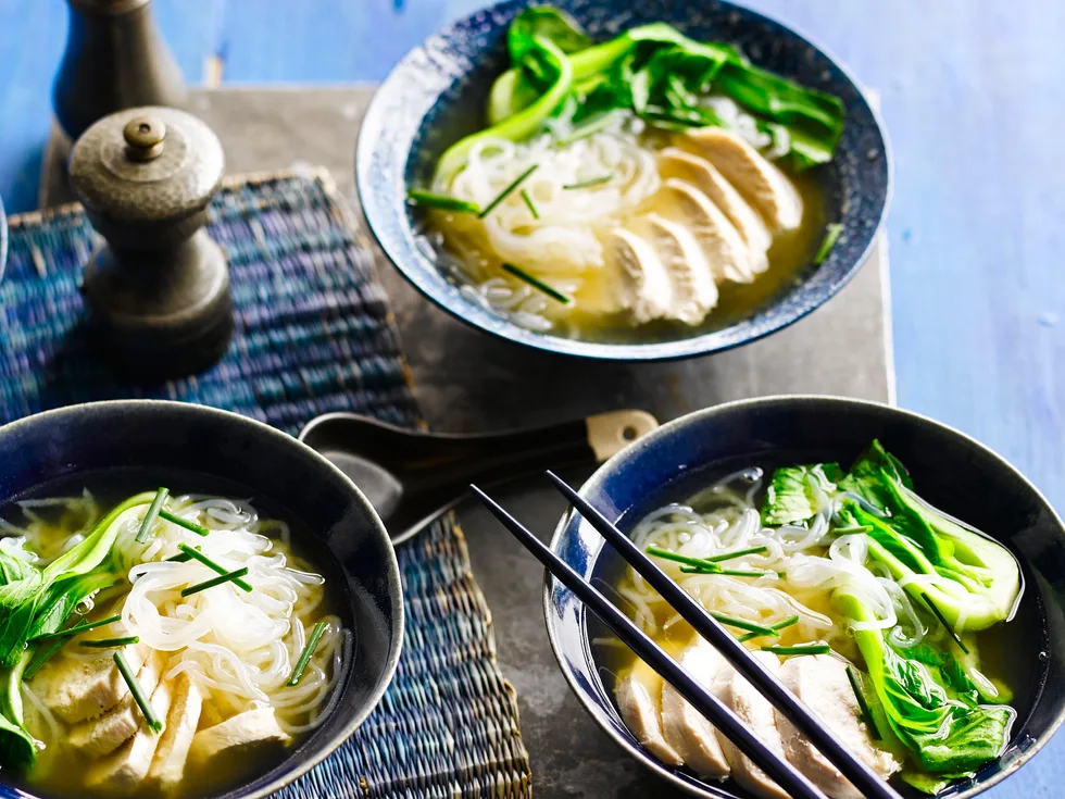 Shirataki noodles with poached miso ginger