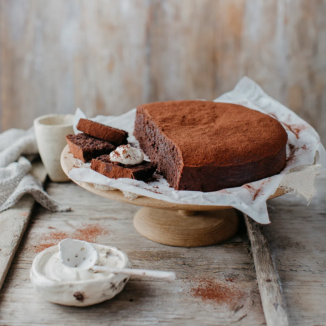 Three-bean chocolate cake