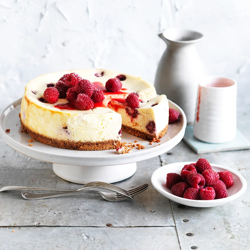 Raspberry ricotta cheesecake