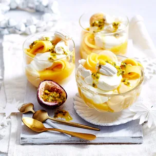 Tropical eton mess with mango and passionfruit