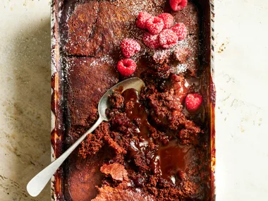 Mocha self-saucing pudding