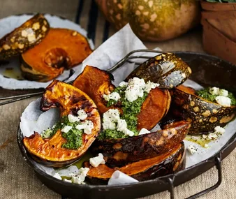Roasted pumpkin with pepita salsa