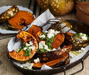Roasted pumpkin with pepita salsa