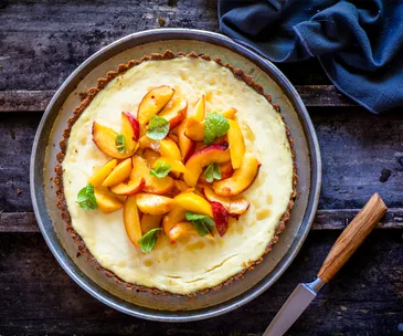 Peach, nectarine and ginger tart