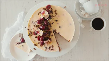 Cherry chocolate cheesecake