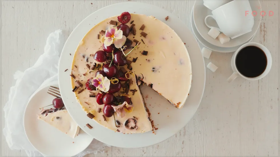 Cherry chocolate cheesecake