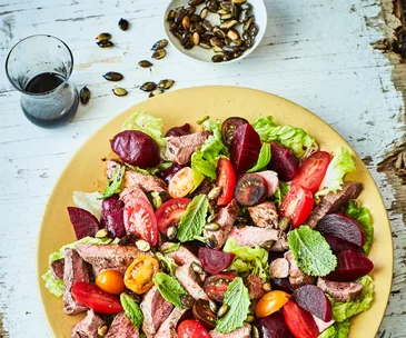 Summer lamb and beetroot salad