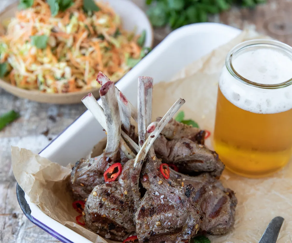 The Backyard Cook's lamb lollipops with carrot and apple slaw