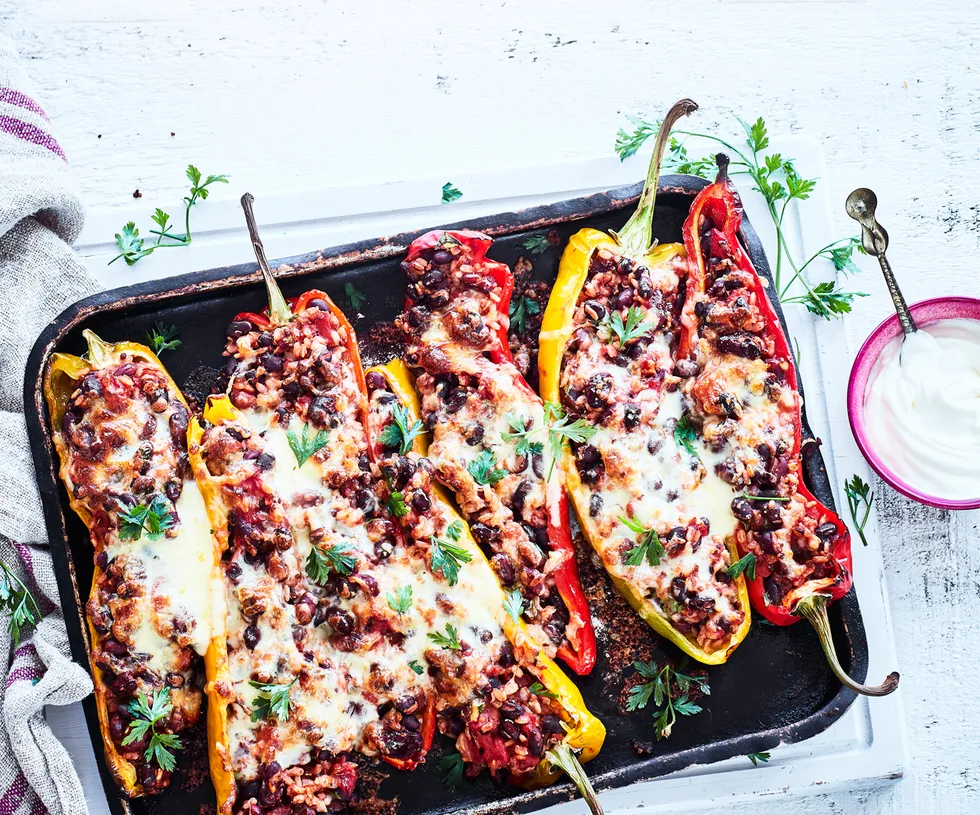 Meatless Mexican stuffed peppers