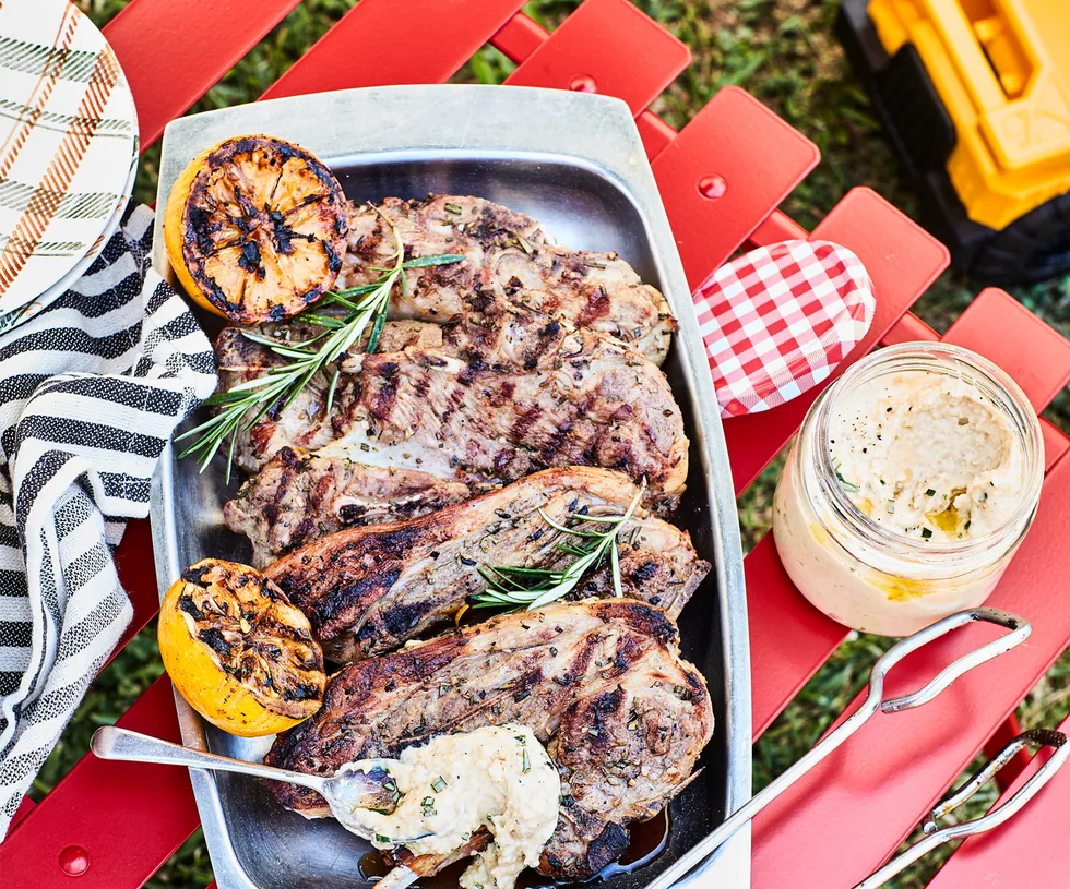 Rosemary, garlic and lemon marinated lamb chops