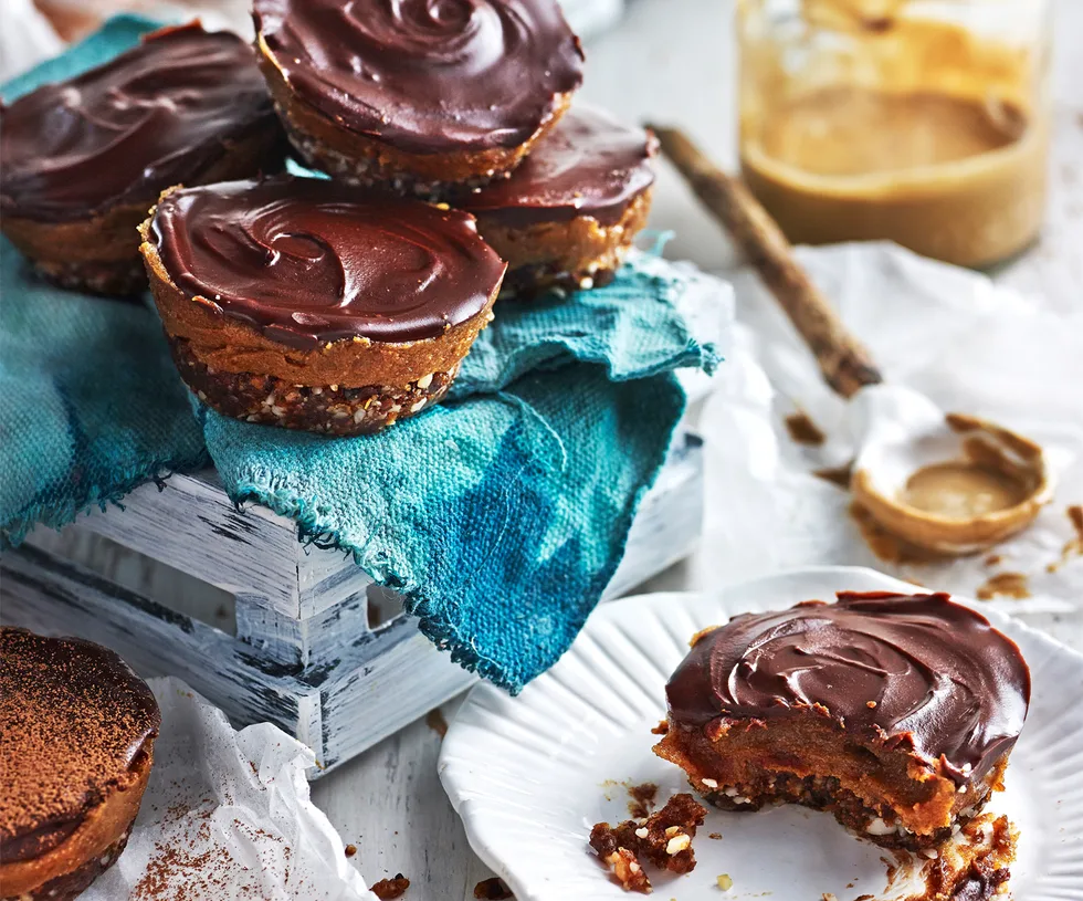 Tahini caramel choc cups