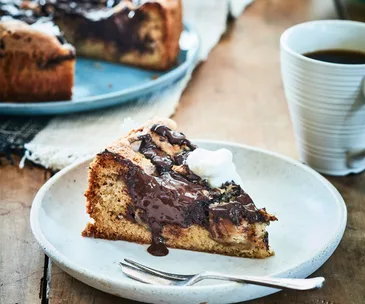 Pear, chocolate and burnt butter cake