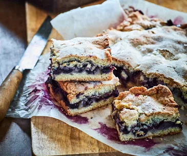 Pear and blueberry shortcake