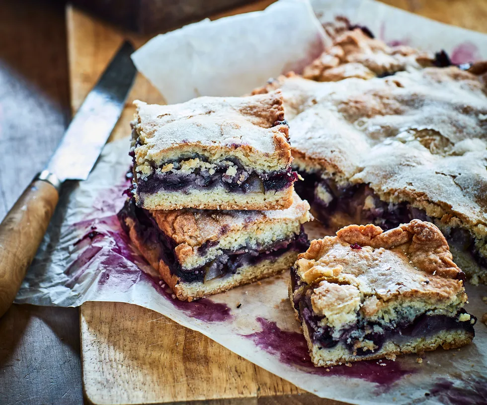 Pear and blueberry shortcake