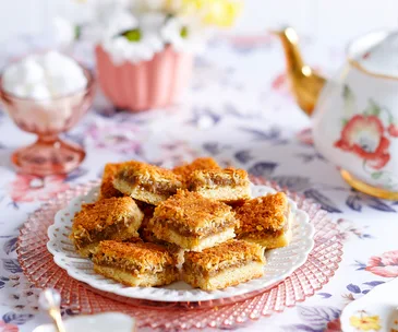 caramel coconut macaroon slice