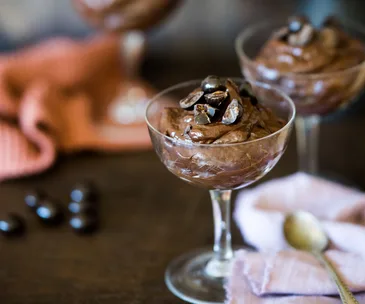 Chocolate, coffee and avocado mousse