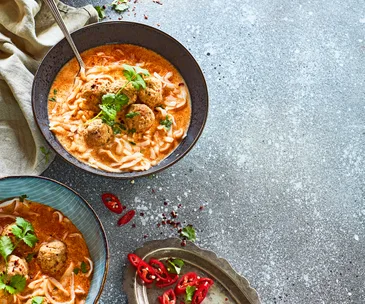 Chicken meatball laksa