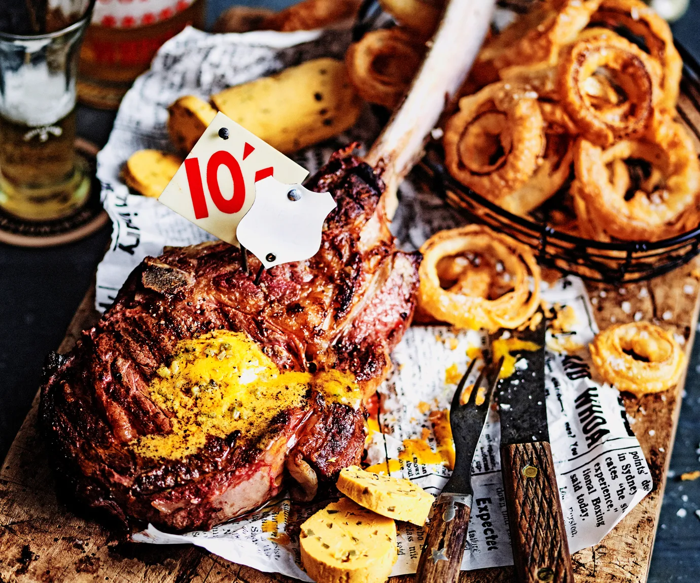 Steak and onion rings