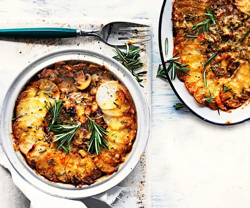 Potato and mushroom pie