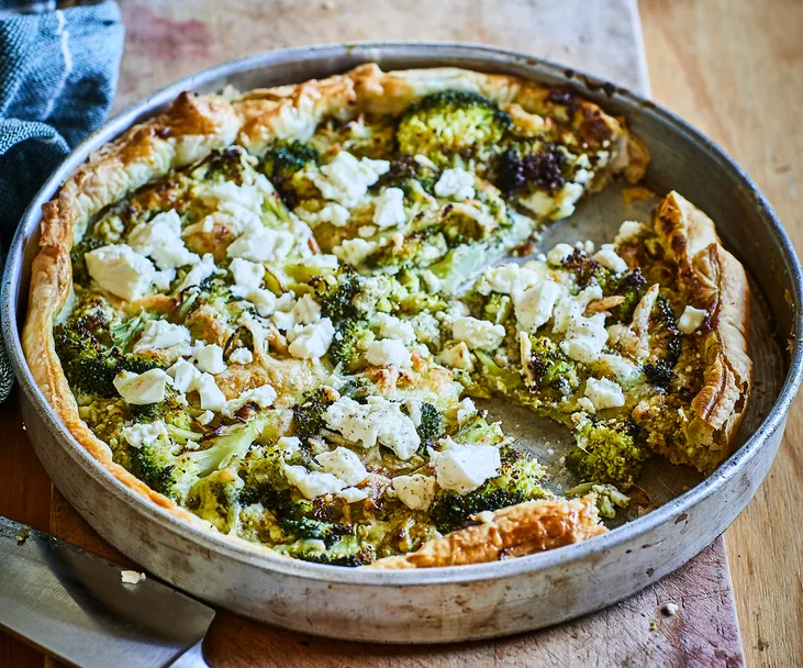 Broccoli and three cheese pie