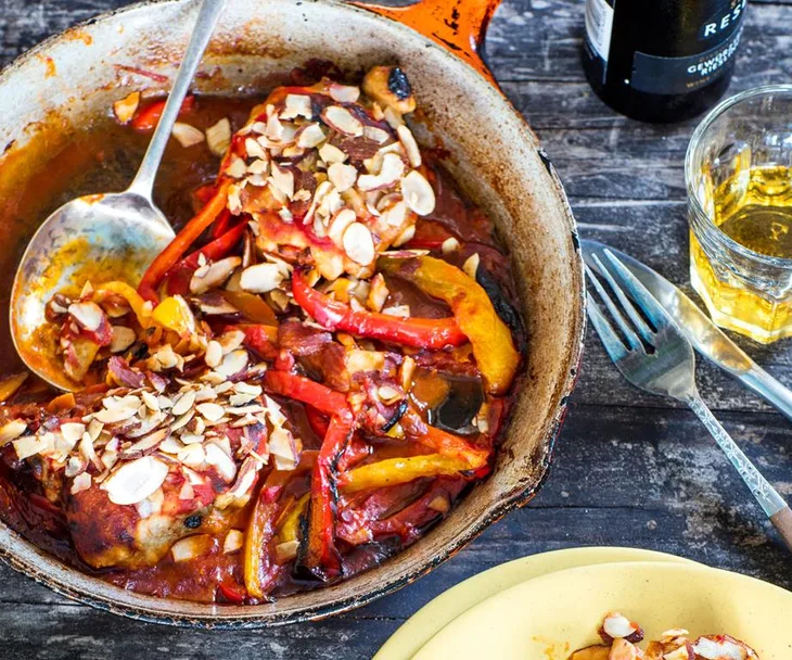 One-pan chicken and peppers