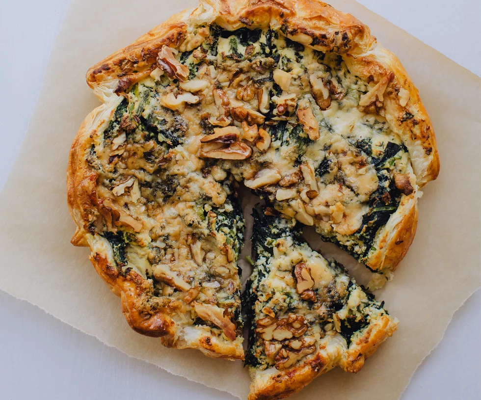 Spinach, blue cheese and ricotta galettes