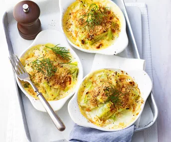 fennel and leek gratin