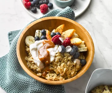 Spiced porridge with maple nut butter