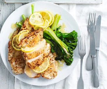 lemon chicken with broccolini