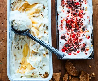 Two deliciously gourmet homemade ice cream flavours