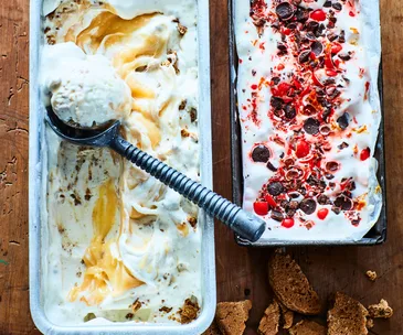 Two deliciously gourmet homemade ice cream flavours