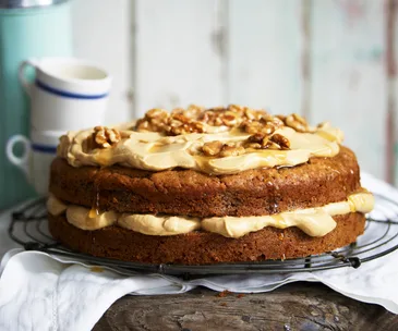 walnut cake with espresso mascarpone cream