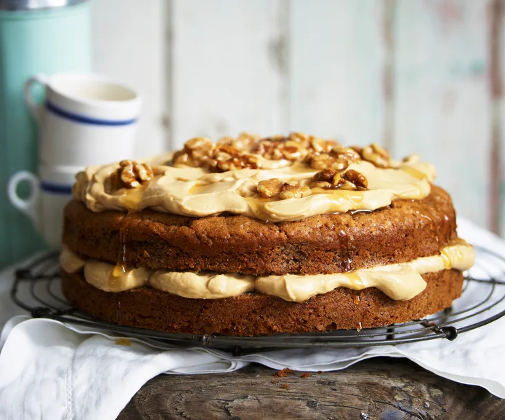 walnut cake with espresso mascarpone cream