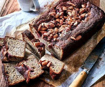 Gluten-free spiced banana and strawberry loaf