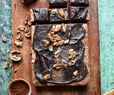 Chocolate, courgette and walnut brownie