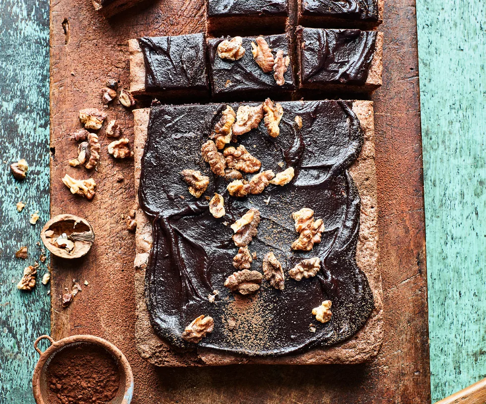 Chocolate, courgette and walnut brownie