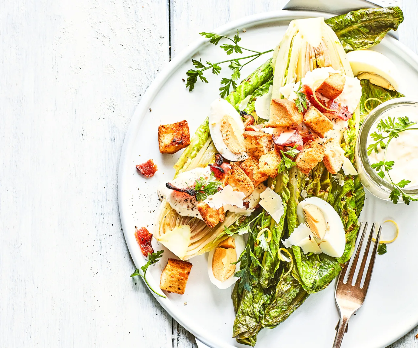 Cheat's grilled Caesar salad