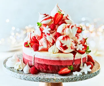 Summer pavlova ice cream torte