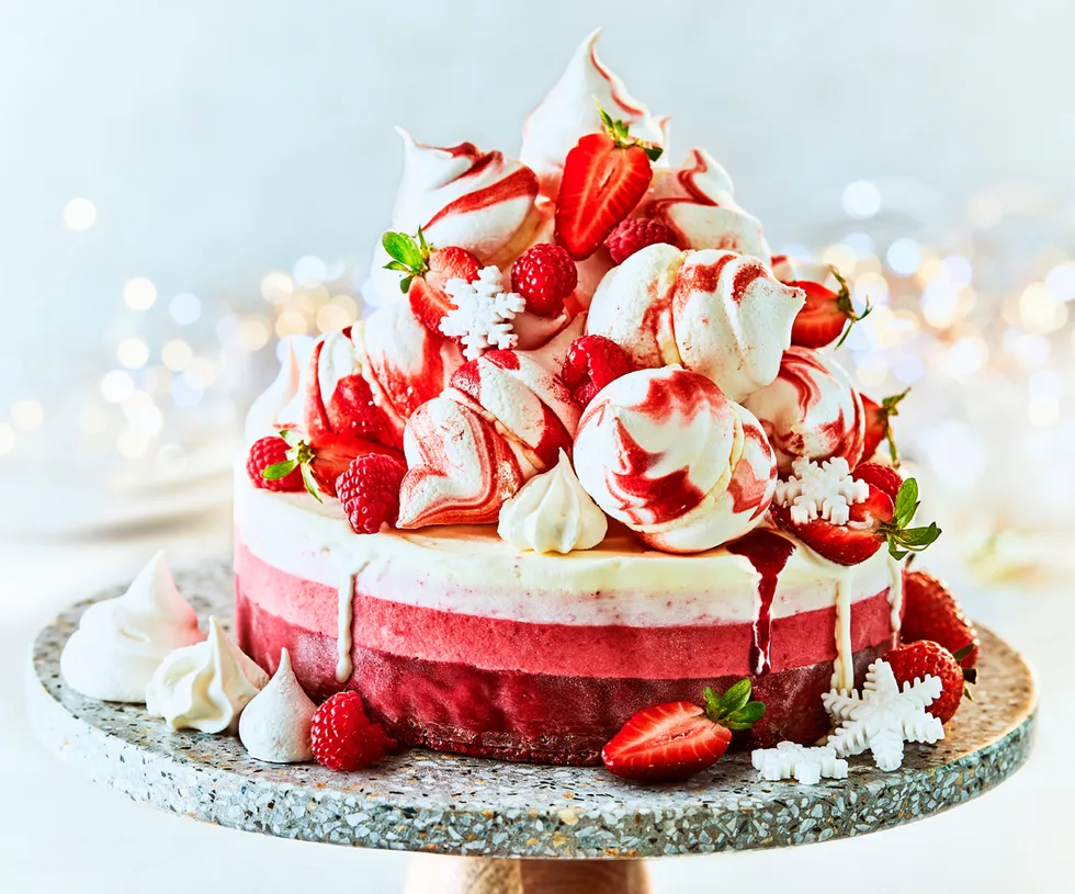Summer pavlova ice cream torte